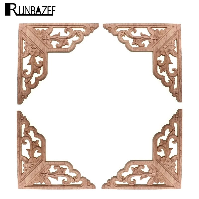 RUNBAZEF Solid Wood Decorative Applique White Embryo Small Size Multi Vintage Home Decor Furnishing Floral Decoration Crossbow