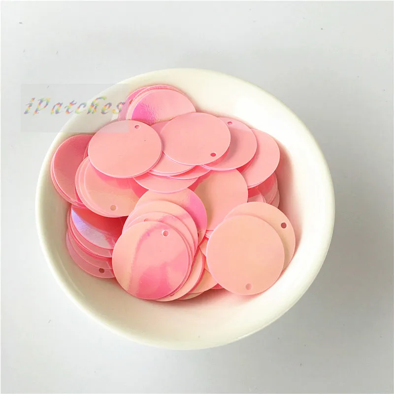 90pcs/lot 20mm Round Sequins PVC Laser Paillette sewing Craft Flat With Side Hole Belly Dance Garment DIY Accessories 16 colors