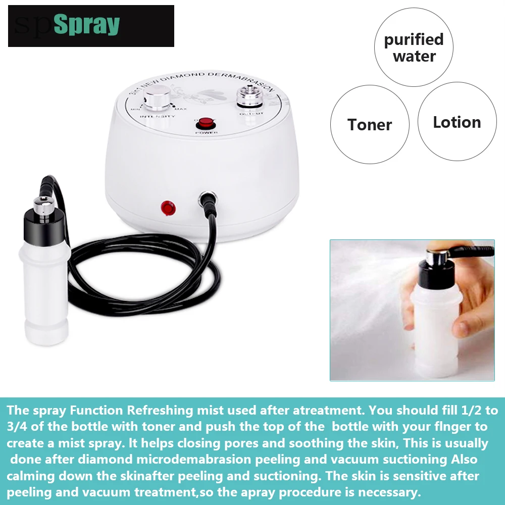 Diamond Microdermabrasion Machine Water Spray Skin Exfoliation Removal Facial Skin Peeling Dermabrasion Device For Spa Salon