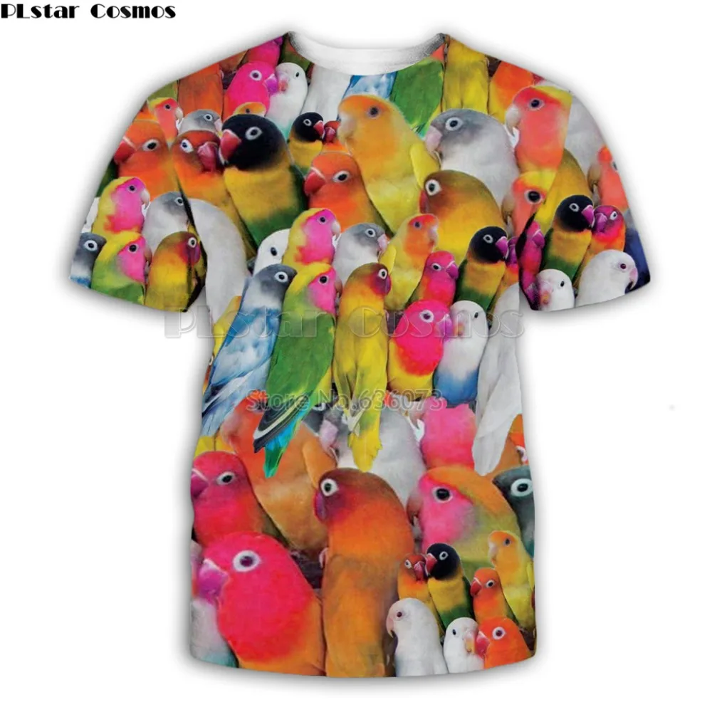 PLstar Cosmos Drop shipping Fashion Men 3D t shirt Animal Parrot 3D Printed T shirts Unisex summer Streetwear Casual t-shirt