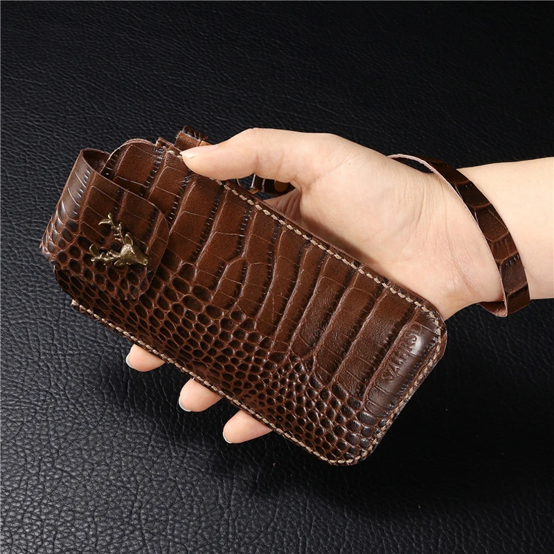 

for Huawei Honor 20 Lite Outdoor business belt clip 100% Genuine Leather case for ZTE Blade A3 2019 Phone cover waist bag