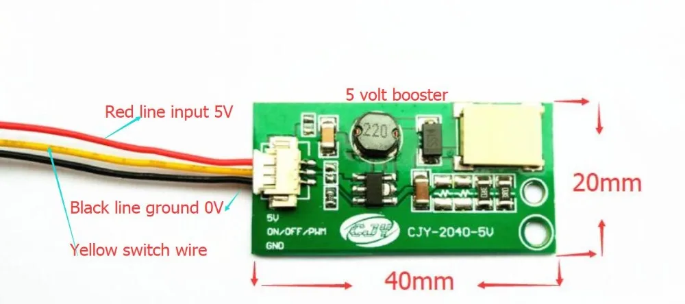 

Car LCD screen LED backlight 5 volt booster board Constant current source 5V liter 9-11V small board 9V output