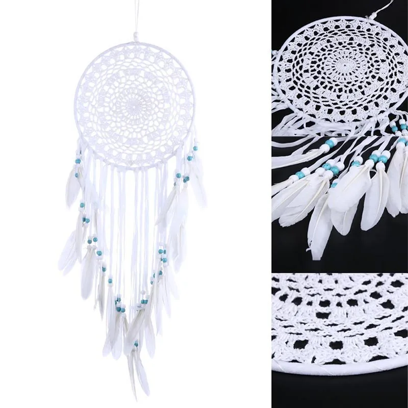 Fashion White Feather Dream Catcher Wall Hanging Car Home Decor Ornament Gifts