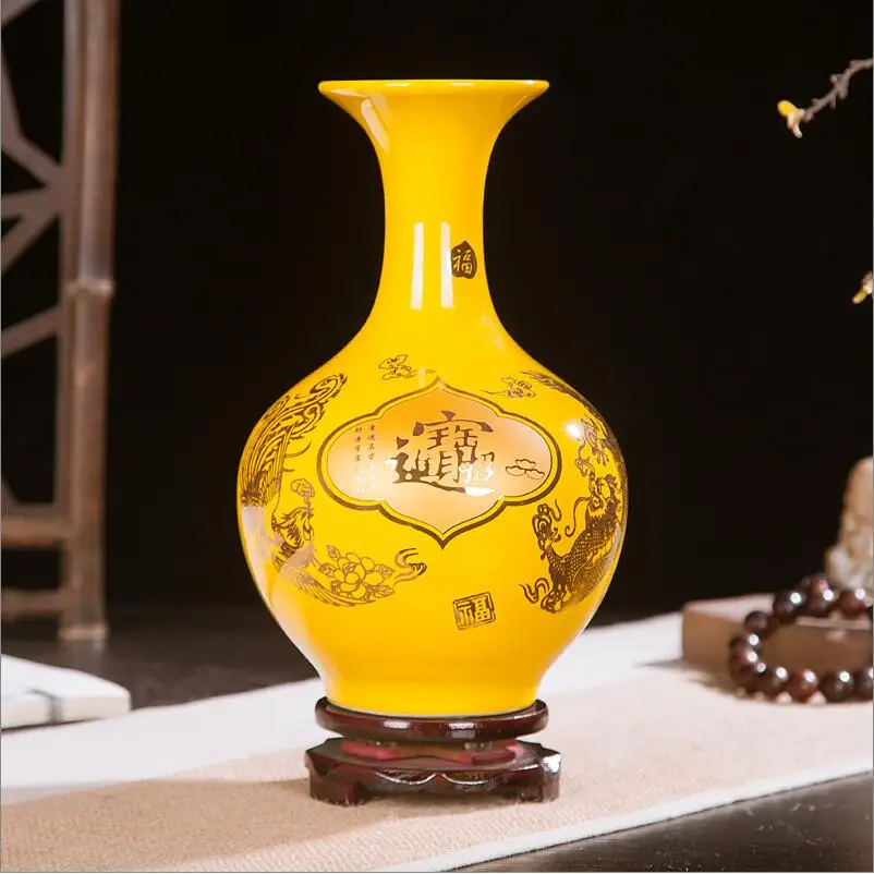 Jingdezhen Ceramic Vase Chinese Classic Porcelain Flower Pot+Base Figurines Home Furnishing Table Ornaments Crafts Decor Items - Image 3