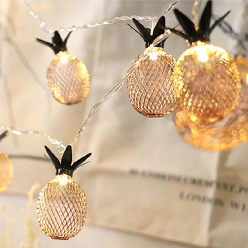 Pineapple Lamp Led Light String 10/20LEDs Fairy String Lamp USB/Battery Powered Waterproof Hoilday Lights Christmas Decoration