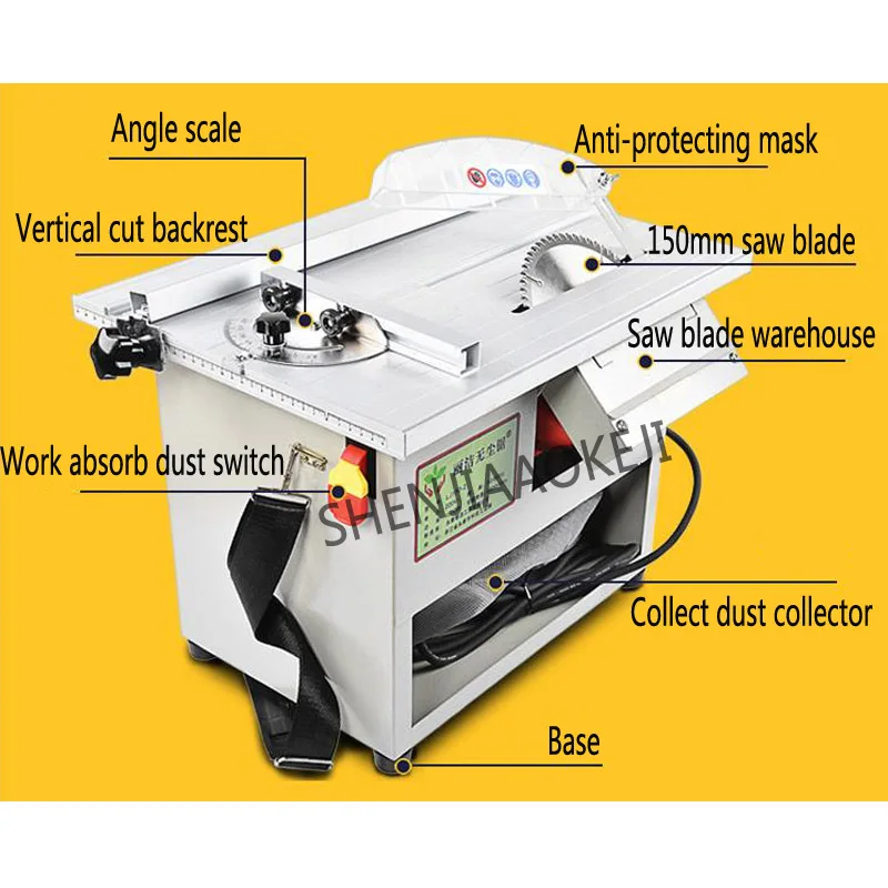 Desktop Saw floor dust Saw Power Tools Beveled woodworker sliding table saw 1500W Multi-function cutting electric tool 220V