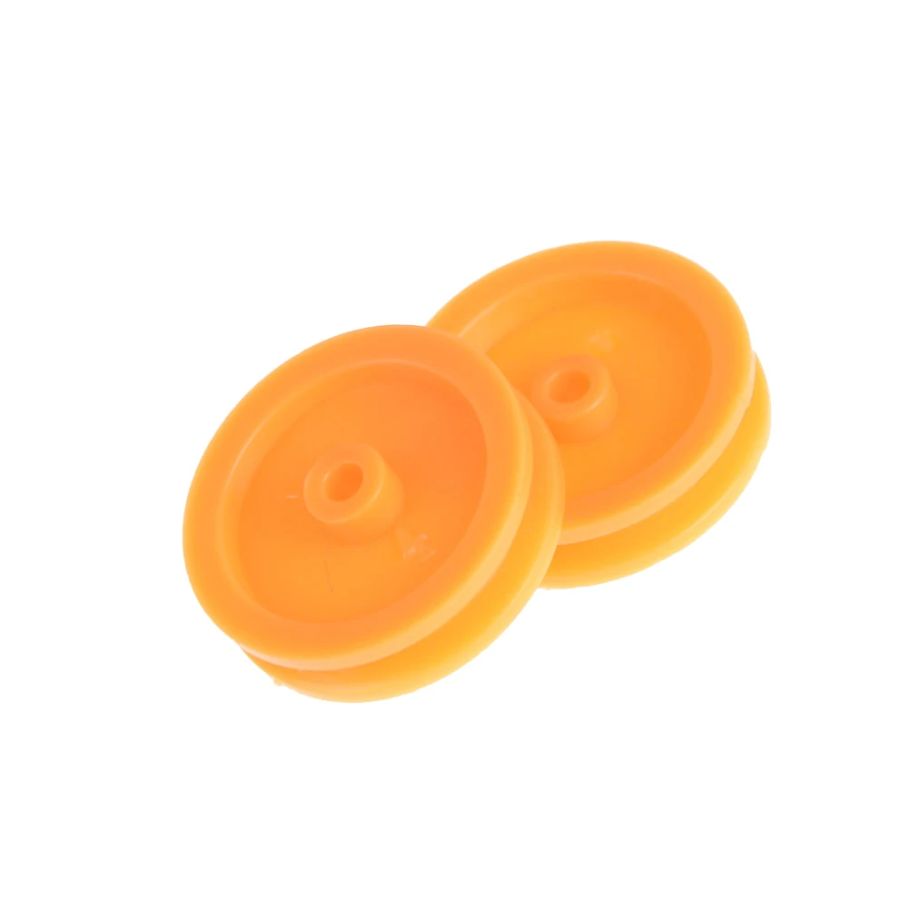 20Pcs/lot Orange 2mm Hole Plastic Belt Pulley for DIY RC Toy Car Airplane Accessories Wholesale