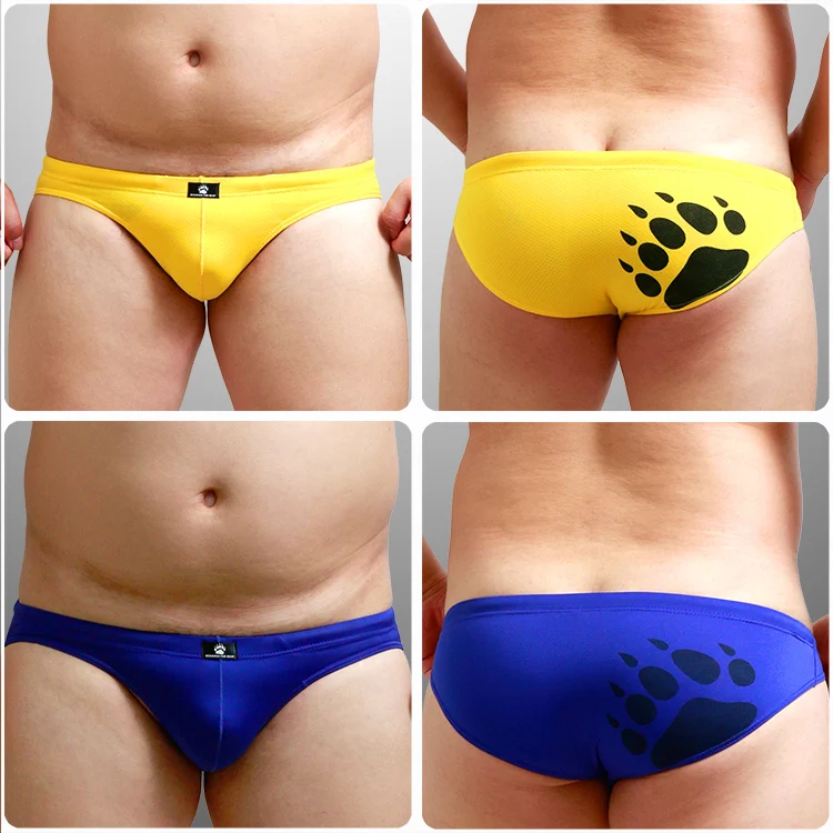 Plus Size Bear Claw Men\'s Triangular Trunks Gay Bear Underwear Bear Paw Low Waist Briefs Trunks For Bear 6 Colors M L XL XXL