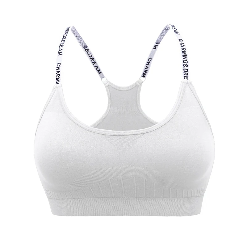 Women's Yoga Sports Crop Bra with Adjustable Straps Medium Support Workout Top