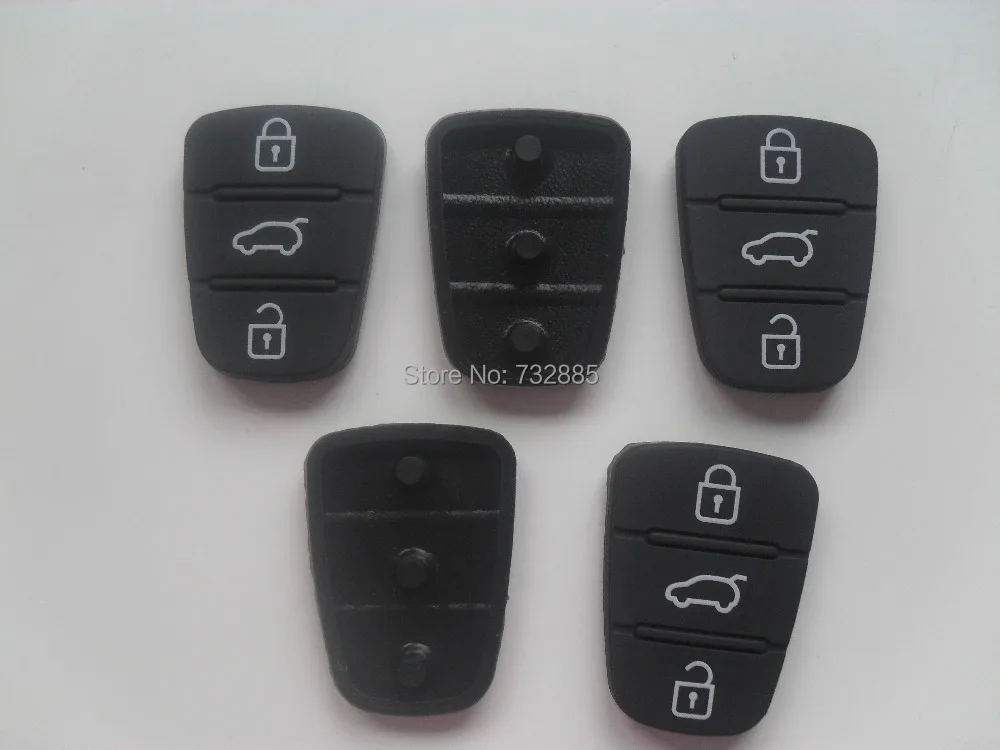 Replacement 3 Button Rubber Pads For  Hyundai I10 I20 I30 IX35 Hyundai Flip Key ,Silicon Rubber  Key Pads 50 PCS/LOT