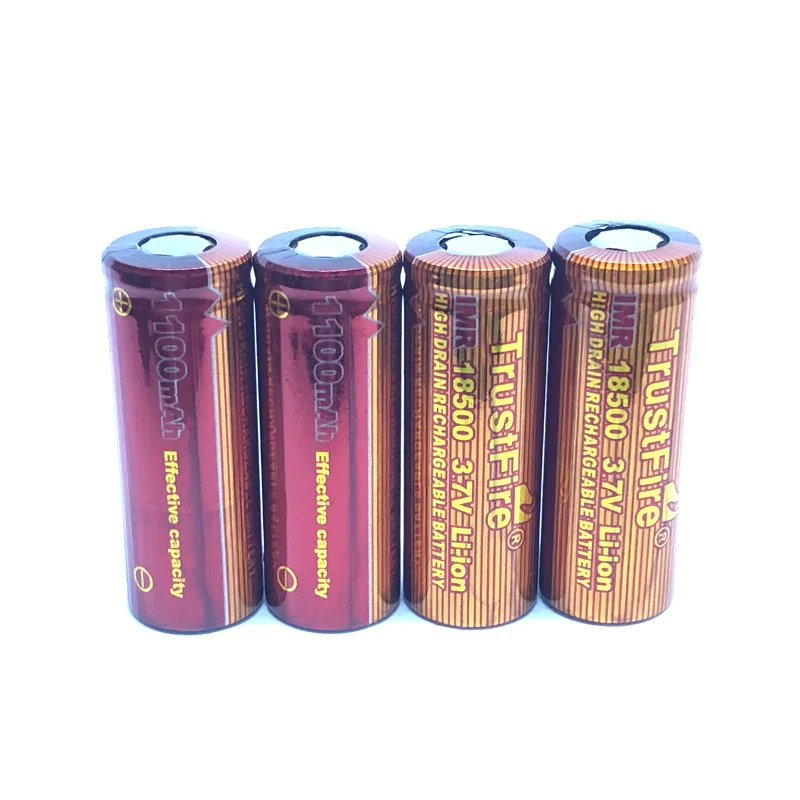 

12pcs/lot Trustfire IMR 18500 3.7V 1100mAh High Drain Rechargeable Li-ion Battery High Magnification 10A Lithium Batteries Cell