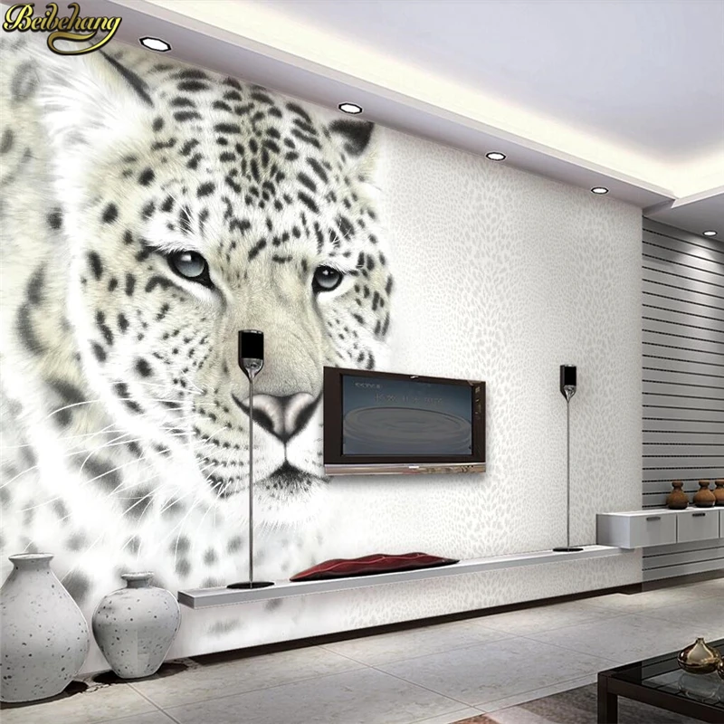 custom papel de parede 3d para sala leopard Photo Wallpaper Stereo Large Murals living room sofa bedroom wall paper Stickers