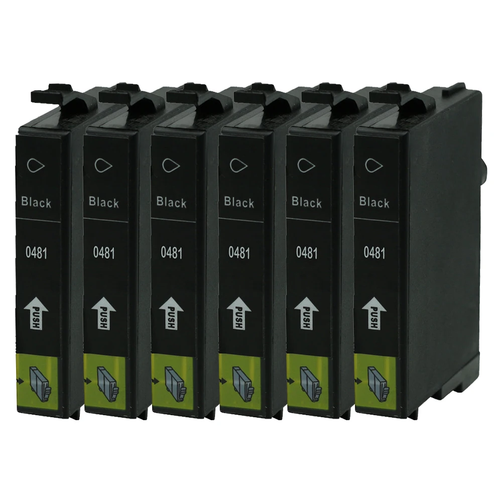 Картриджи черные 6PK T0481 для принтеров Epson Stylus Photo R200, R220, R300, R300M, R320, R325, R340, R350, RX500, RX600, RX620, RX640