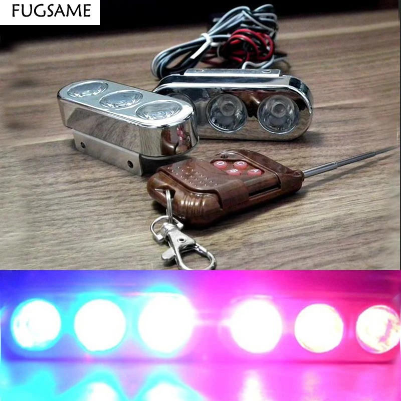 

3LED*2 6LED Big remote control Eagle Eye Highlight lens spotlights car network Wireless remote Strobe Driving flashing lights