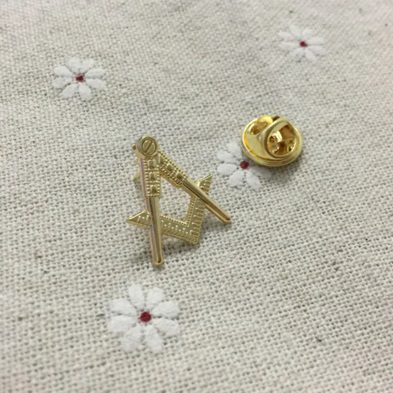 Masonary Square and Compass lapel pin Motif masonic freemasonry lapel Badge Fashion Tie Pin promotion brooches free masons