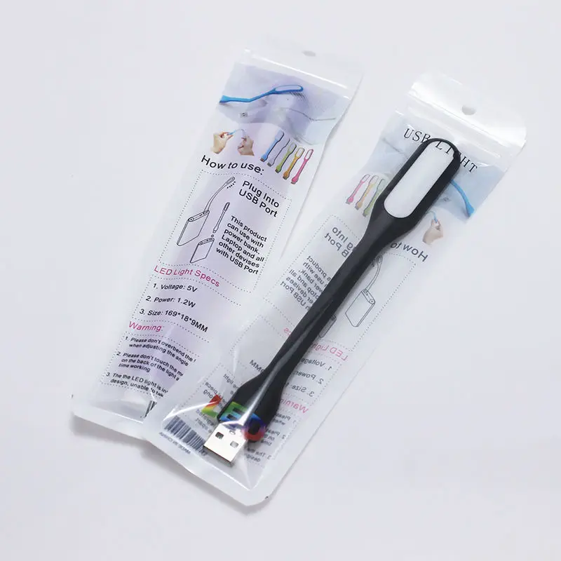 100% 새로운 오리지널 USB Led 책 램프 독서 조명 미니 칩 조정 가능한 조명 화이트/블루/그린/레드/블랙, 무료 배송