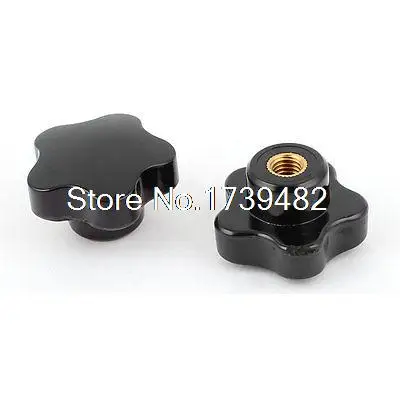 

Black Plastic M8 8mm Female Thread Star Shaped Head Clamping Nuts Knob 2pcs