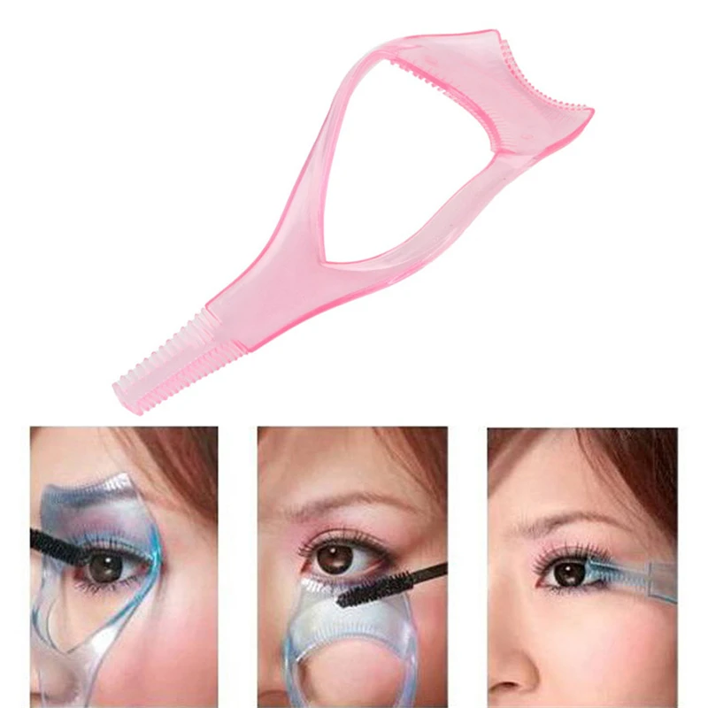 

New 3 in1 Mascara Applicator Guide Guard Eyelash Comb Cosmetic Brush Curler makeup tools Beauty Essential Tool