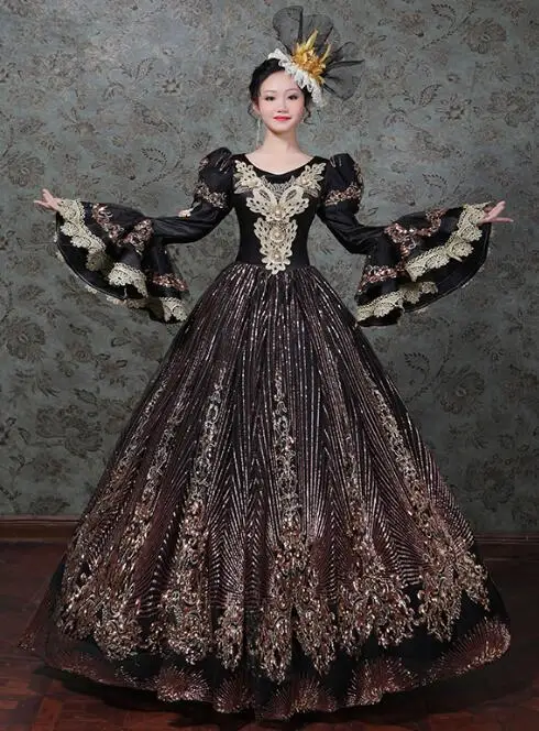 French Court Dress Rococo dress Baroque Prom Medieval Women Vintage Formal dress Stage Party