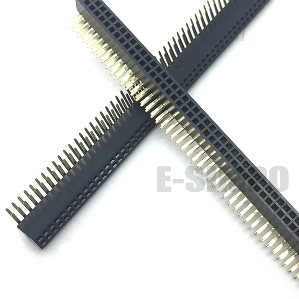 100pcs 1.27mm Right Angle Female Header, 2x50P Double row, PH4.3mm RA female header socket, Gold-plated