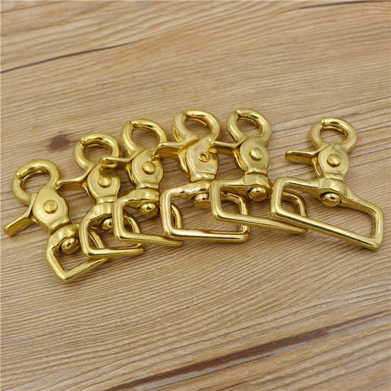 2Pcs Multi-Purpose Pure Brass Pet Belt Buckle Traveling hook Swivel Trapezoid Spring Snap Hook for Men/Ladies Handbag Quick hook