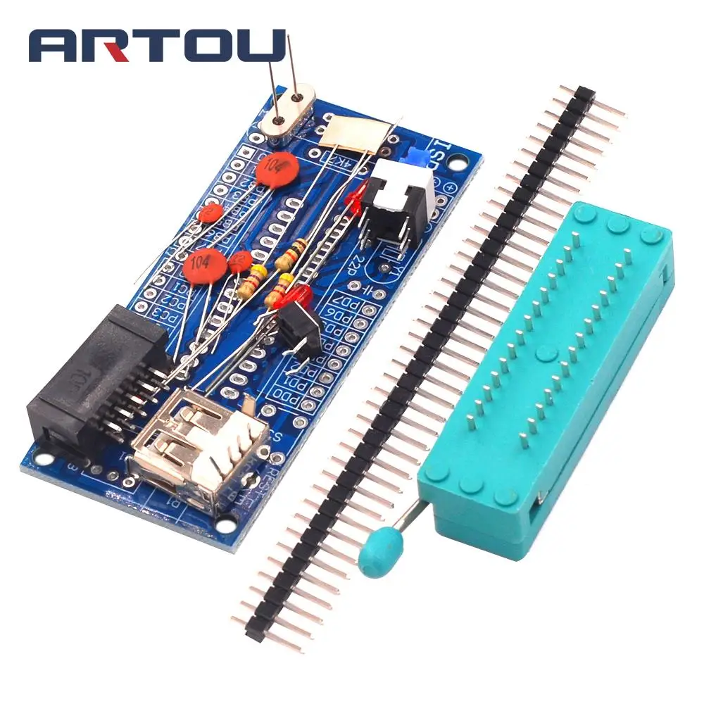 Hot Sale DIY Kit ATmega8 ATmega48 AVR Minimum System Development Board Miniature Mini Electronic Suite Parts Without Chip