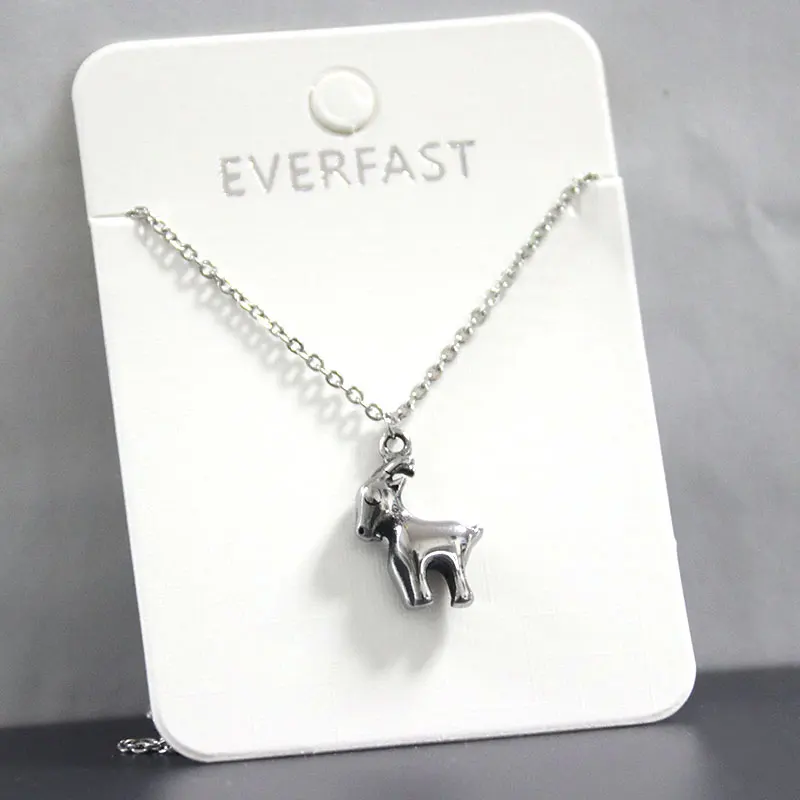 1pc DIY Vintage 3D Goat Stainless Steel Custom Necklace Chinese Culture Animal Zodiac Sheep Necklace Men Women Memorial Jewelry