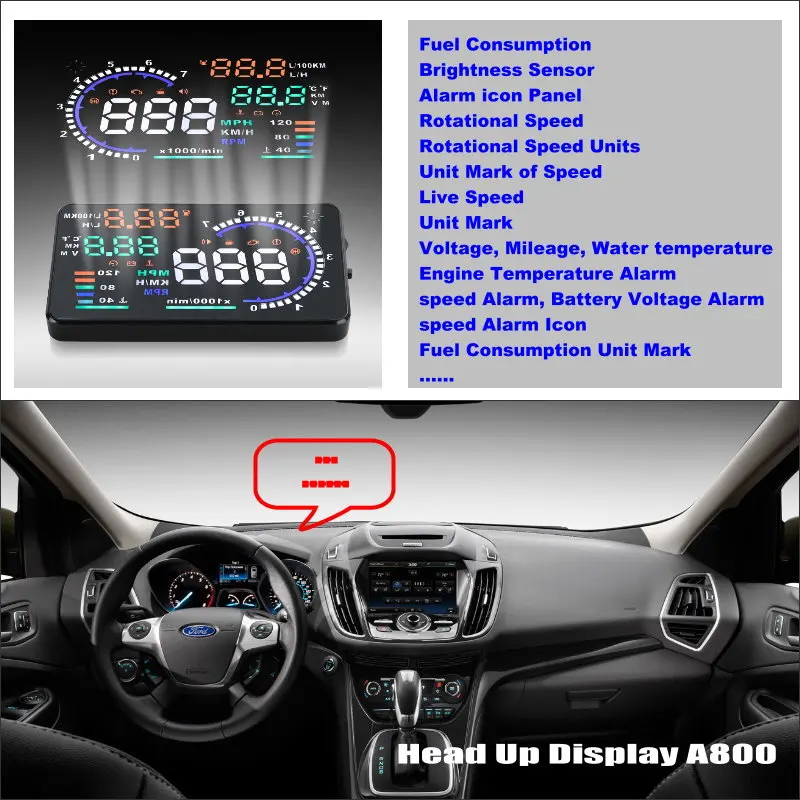 Car HUD Head Up Display For Ford Escape/Maverick/Mariner 2001-2006 Auto Accessories Safe Driving Screen Plug And Play Film