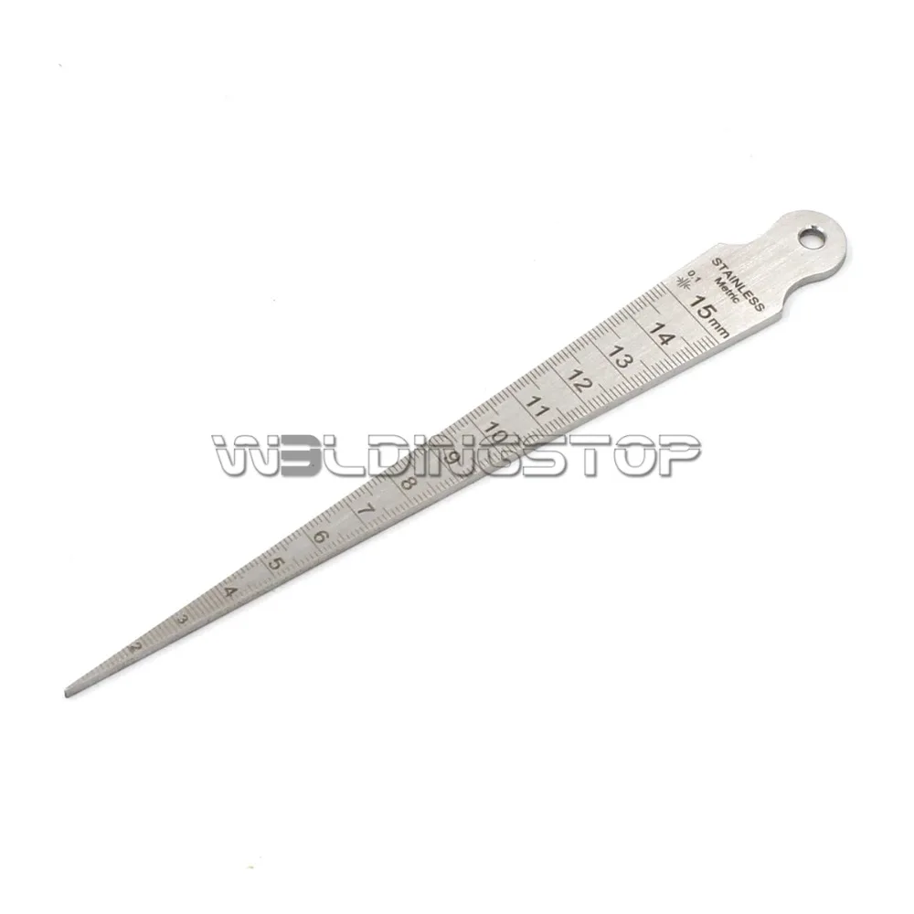 

Welding Taper Gauge slot width, gap hole size gage metric & inch, 2.7mm thickness stainless plate measuring tool