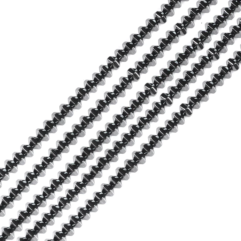 AAA Nature Stone Black Hematite Beads 6mm 100Pcs Hexagon Shape Loose Beads For DIY Jewelry Necklace Bracelet Making Accessories