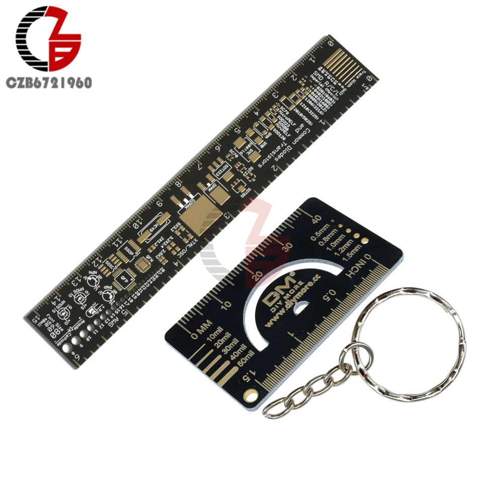 4CM 15CM Multifunction PCB Ruler Measuring Tool Resistor Capacitor Chip IC SMD Package Unit for Electronic Engineer Keychain