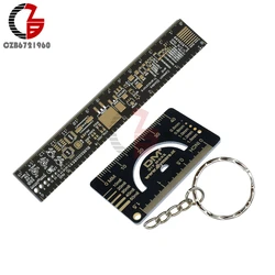 4CM 15CM Multifunction PCB Ruler Measuring Tool Resistor Capacitor Chip IC SMD Package Unit for Electronic Engineer Keychain