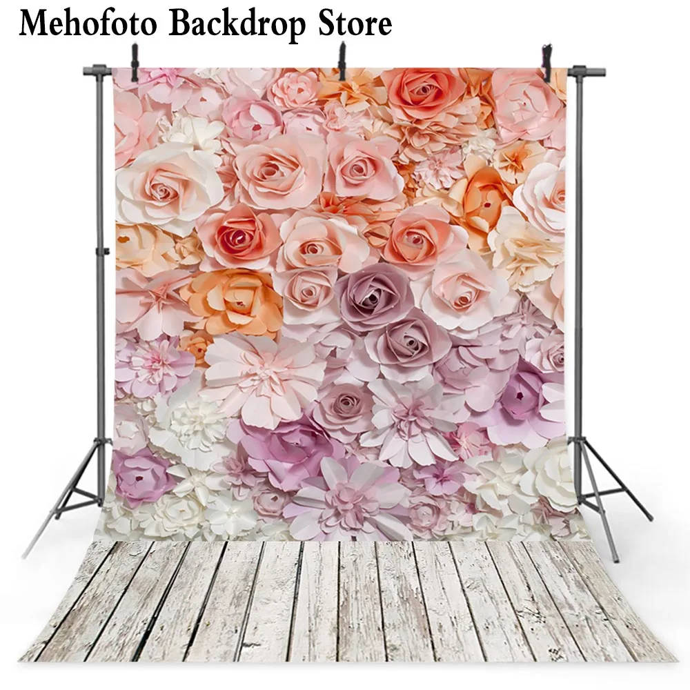 Fotografie Hintergründe Blume Papier Holz Boden Photo Booth Kulissen für Neugeborenen Fotografische Studio S-2556
