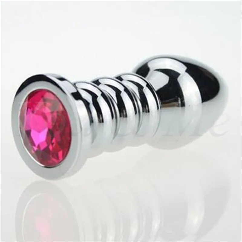 168G Large size metal jeweled huge butt plug steel crystal anal plug beads 13 color for choose Adult Sex Toys for Women and Men