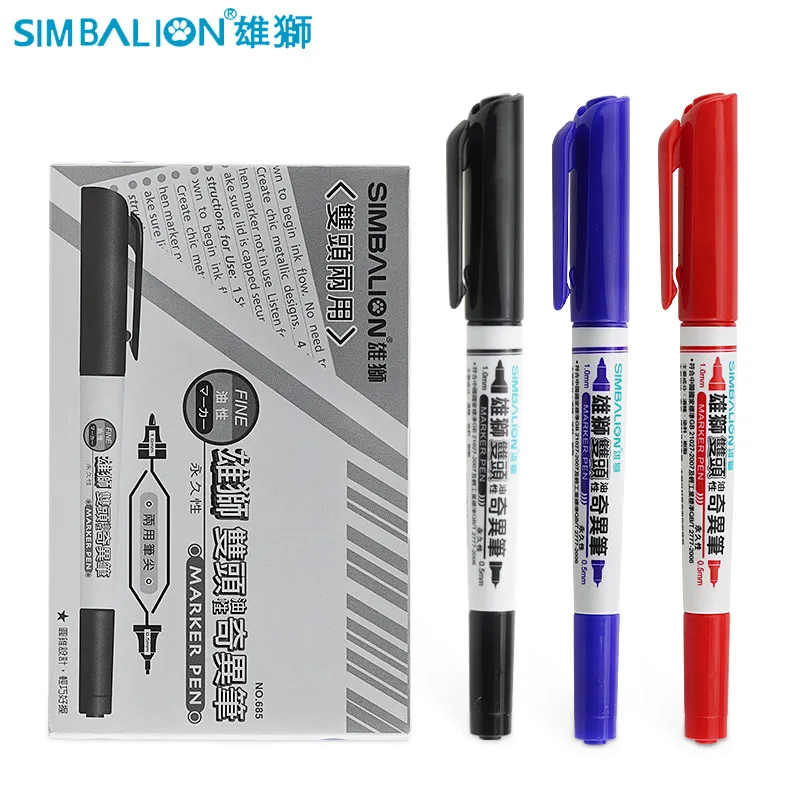 

685 double oily marker pen singular pen children's drawing hook line pen waterproof art fine hook line marking pen