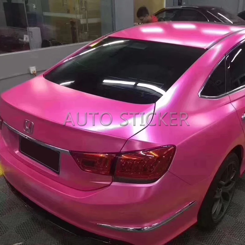 Pink Metallic Vinyl Metal Pearl Film Wrap Foil For Motorcycle Truck Car Body Decal Sticker Wrapping Size: 1.52*20 meters