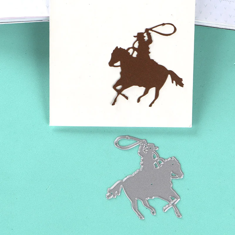 DUOFEN METAL CUTTING DIES horse rider for DIY papercraft projects Scrapbook Paper Album