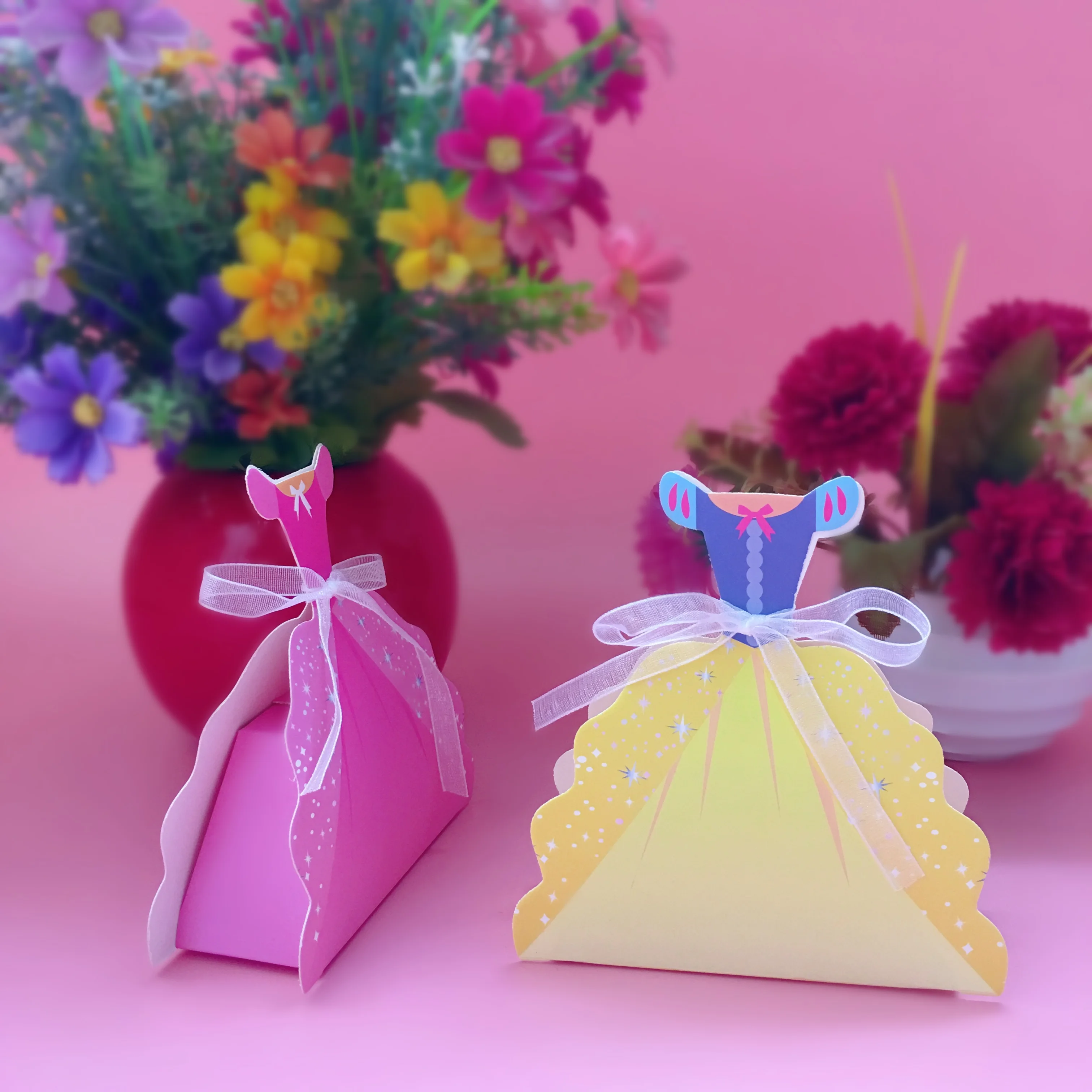 Wedding Gift Box Princess Candy Box Snow White Party Decorations Paper Candy Bag Baby Shower Kids Birthday Favor Boxes 50pcs