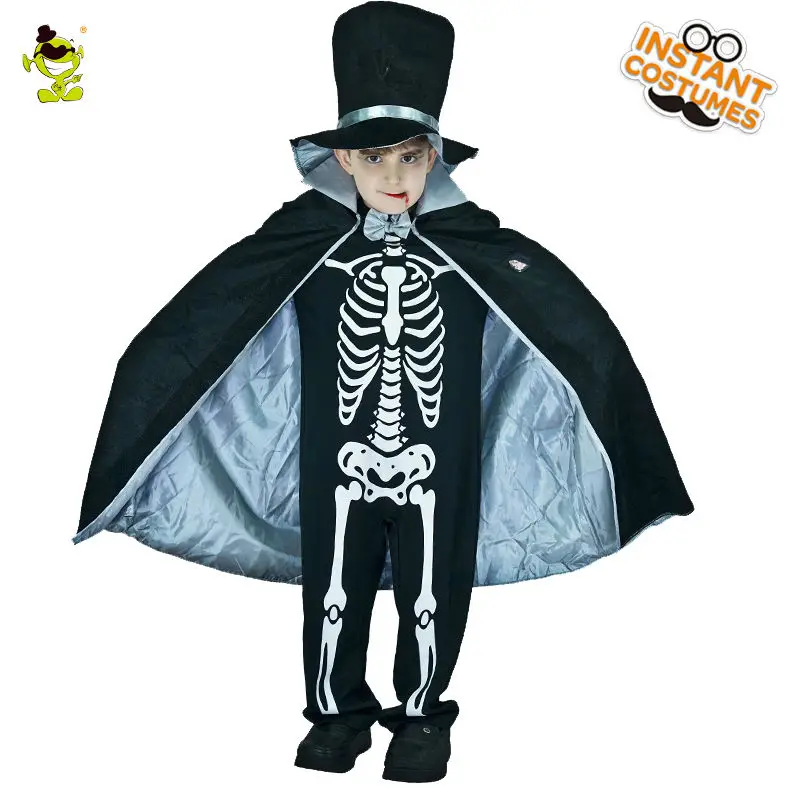 

Boy Scary Bloody Skeleton Vampire Costumes Halloween Party Cosplay Fancy Dress Kid Horror Clothing for Party