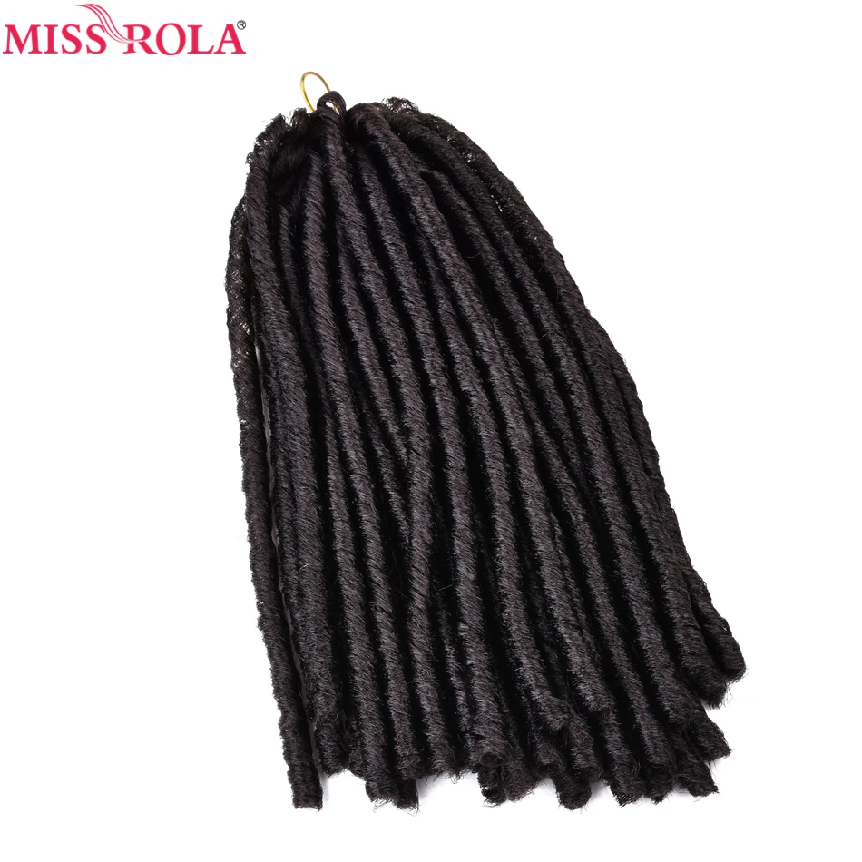 Miss Rola Soft Dread Lock Hair 1B# 15roots/pack 13.5 inch Kanekalon Low Temperature 75g Synthetic Curly Crochet Braids Hair