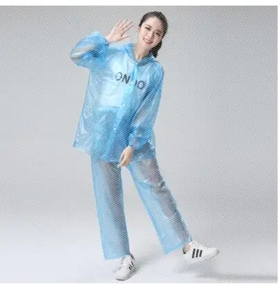 Raincoat adult men women waterproof outdoor transparent thin ultra light raincoat set