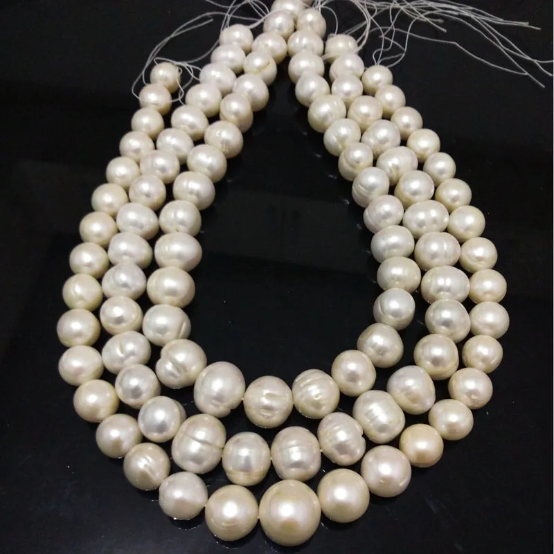 

16 inches 12-16mm White Large Graded Potato Pearls Loose Strand