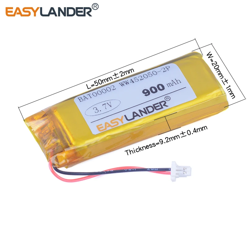 

3.7V 4.2V 900mAh Details about Battery For Cardo G4 G9 G9x Scala Rider G4 Scala Rider G9 Scala Rider G9x 452050X2 WW452050-1S2P