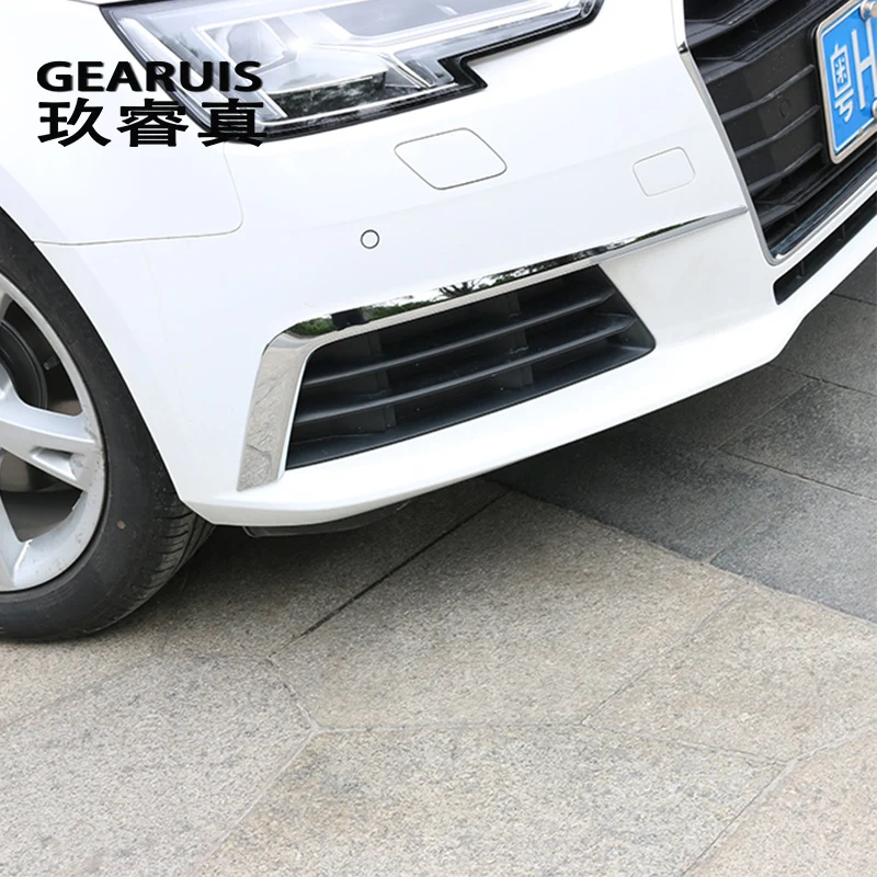 Car-styling fog lamps cover grille slats car fog lights cover Stickers decorative strips for Audi A4 B9 2017 auto Accessories