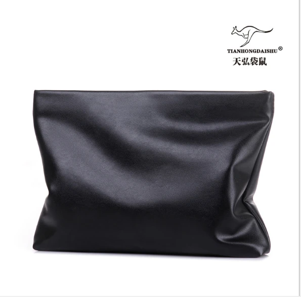 New fashion Casual Cowhide leather   handbags Men\'s Envelope Clutch Business Large Capacity Hand Bags for Male