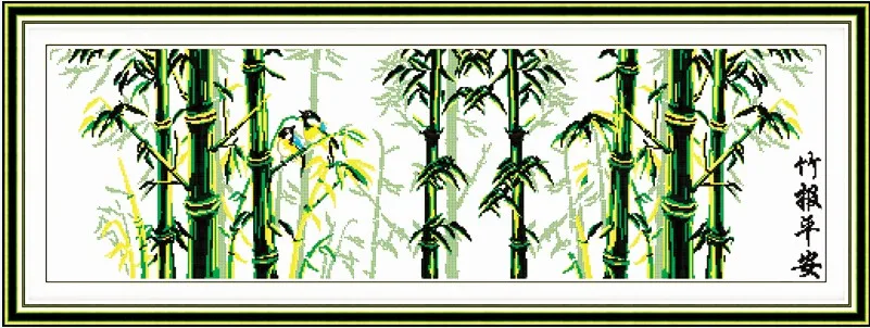 Bamboo announcing peace (whole scene)  cross stitch kit chinese Pattern canvas DMC embroidery handmade needlework craft supplies