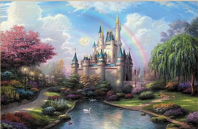 Dream Castle Decompression and upgraded version paper artifact 1000 pieces jigsaw puzzle white card adult toys