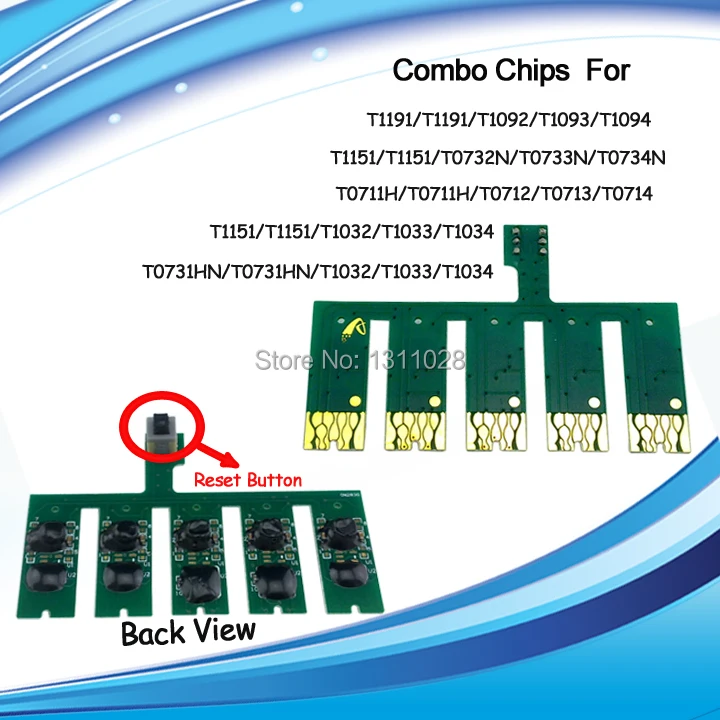 

INK WAY 5 SETS T0731(H ) T0731(H )T0732-T0734 T0711(H ) T0711(H )T0712-T0714 Compatible combo chips for EpsonC110 D120