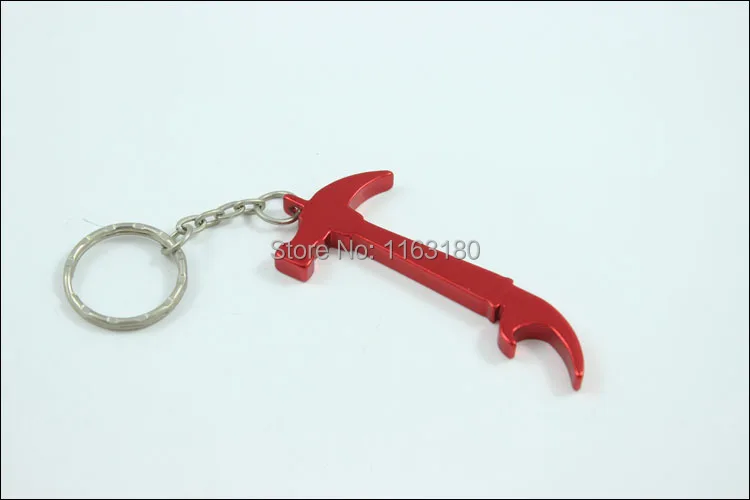 500 pcs/lot    Hammer Bottle Opener Keyring - Metal Keychain promotion gift free shipping