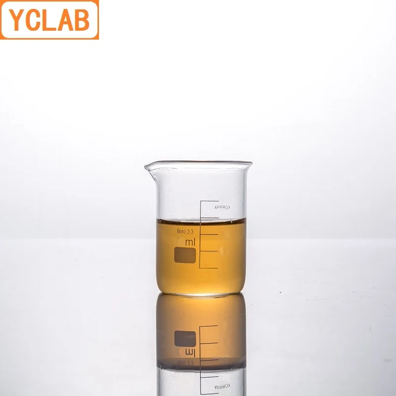 YCLAB 10mL Glass Beaker Low Form Borosilicate 3.3 Glass with Graduation and Spout Measuring Cup Laboratory Chemistry Equipment